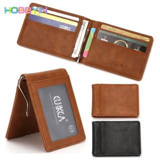 Ví Nam HOBBYIN, Kẹp Tiền Đựng Thẻ Ví Ngắn, Mini Siêu Mỏng Chống Trộm Swipe PULeather ID Gói Nam
