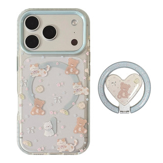 Ốp Điện Thoại Từ Trong Suốt Cho iPhone 17ProMax 17Pro 17 16ProMax 16Pro 16 15ProMax 15Pro 15 14ProMax 14Pro 14 13ProMax 13Pro 13 Apple Gấu Dễ Thương 12 Bìa Mềm