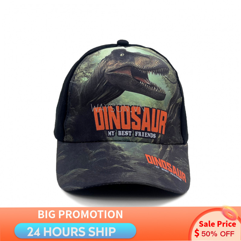 {SẴN SÀNG} Phong cách mới Xuân Hè Kỷ Jura Khủng Long In Hình Mũ Bóng Chày Trẻ Em Tyrannosaurus Rex Mũ Bé Trai Mũ Che Nắng Ngoài Trời