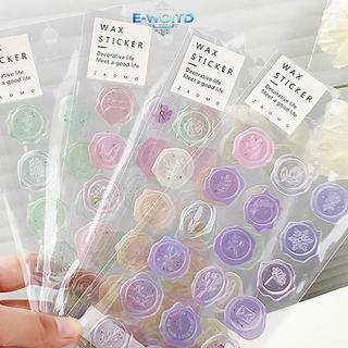 E-WOITD 18 Chiếc Màu Kẹo Vintage Sáp Con Dấu Tem Stiers Tự Làm Thêu Sò Người Lập Kế Hoạch Trang Trí Văn Phòng Phẩm Phong Bì Niêm Phong Thẻ E-WOITD