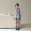 Trẻ Em Camisole Bé Gái Phiên Bản Hàn Quốc Không Tay Kẻ Sọc Ren Áo Trẻ Em Váy Rời Thường Ngày