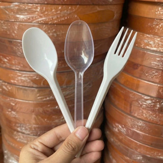 Set 100/200 Muỗng & Nĩa Nhựa Dùng 1 Lần – Muỗng Ăn Cơm, Muỗng Trà Sữa Tiện Lợi
