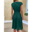 Phụ Nữ Thanh Lịch Mùa Hè Thường Ngày Đi Biển Sundress Tay Ngắn Xếp Ly Midi Đầm Soild Màu O Cổ Áo Thời Trang
