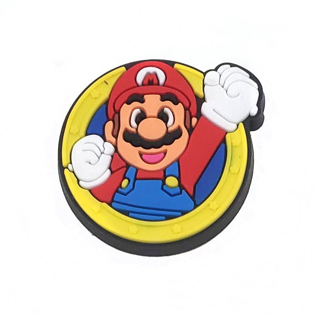 Set charm gắn dép cross MARIO, Nút gắn sticker dép cross trang trí cham 2D hoạt hình CROSS TREND