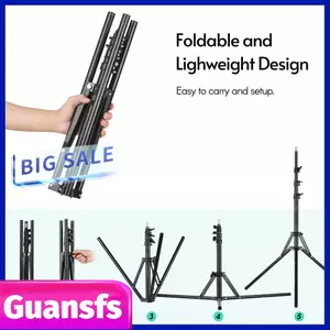 Guansfs Đế đèn chụp ảnh guansfs Vòng kim loại có chân máy ánh sáng Stuido 200cm/ 78,7in Chiều cao tối đa với vít 1/4 inch cho hộp đèn LED phản xạ trong phòng thu