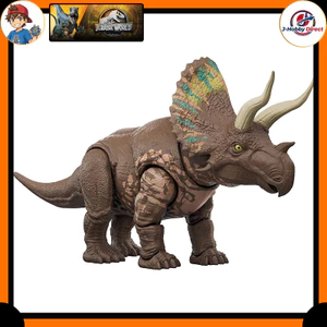 Mattel Jurassic World Big Action! Eotrachyceratops Kids Figure Dinosaur Toy Moving Large Length: Approximately 35.6 cm Suitable for Ages 4 and Up Brown JGB93