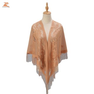 Khăn tam giác tua rua Nylon thoáng khí - Rỗng ruột dành cho nữ