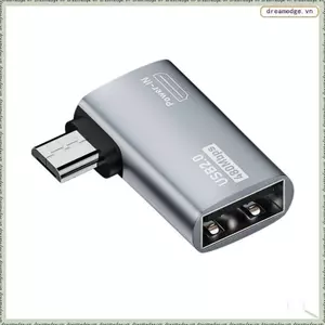 Bộ chuyển đổi cáp được cung cấp nguồn Micro-USB sang USB với thiết kế góc. Thích hợp cho máy tính bảng, TV (Trái)