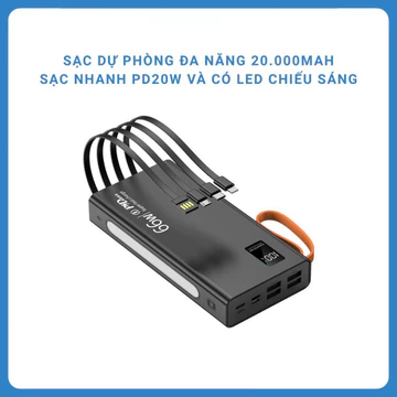 4 .Bộ sạc dự phòng Sạc nhanh 22,5w, Màn hình hiển thị pin 20000 mah, đèn pin độ sáng cao Phụ kiện sạc pin