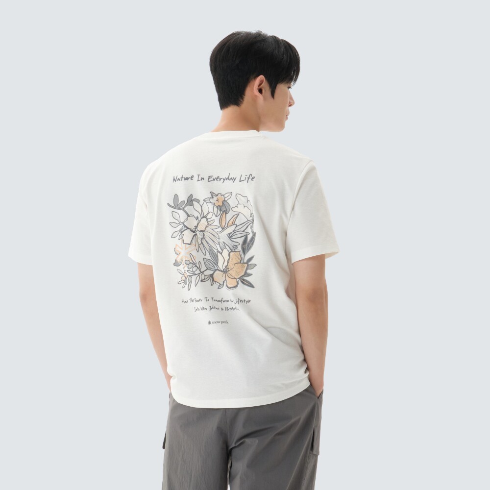 SnowPeak Phong Cách Nam Lưng Thịnh Vượng In Hình Tay Ngắn Rời Thường Ngày T