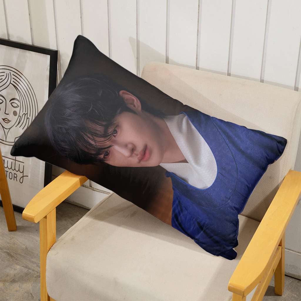 Vỏ gối Byeon Woo Seok, Vỏ gối Polyester hình chữ nhật một mặt Perfect Crown, Máy giặt được, Thích hợp để trang trí phòng khách giường Sofa (Không bao gồm lõi)