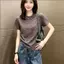 Áo Thun Ngắn Tay In Hoa Cho Nữ - Phong Cách Thời Trang Dáng Ôm