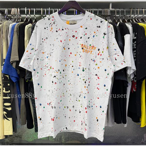Chất lượng cao * * * Galler888pt * * * * In phun đầy màu sắc Thời trang Cotton nguyên chất Áo thun ngắn tay nam nữ