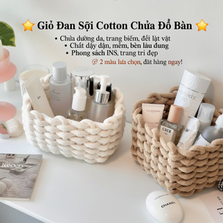 Giỏ lưu trữ dây bông Máy tính để bàn Sắp xếp trang điểm Chăm sóc da Thùng lưu trữ Trang trí nhà trẻ