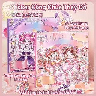 Dress Up Sticker Book Công Chúa Miếng Dán Thời Trang Bộ Có Thể Tái Sử Dụng Vỏ Và Dính Playbook Bé Gái Sáng Tạo