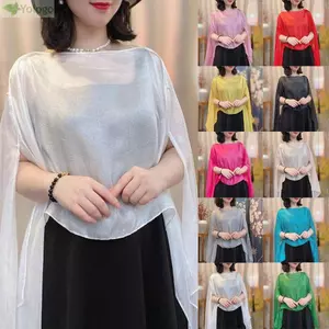 Áo choàng dạ hội YOLOGO màu đơn giản, chất liệu voan, phù hợp nữ và bé gái