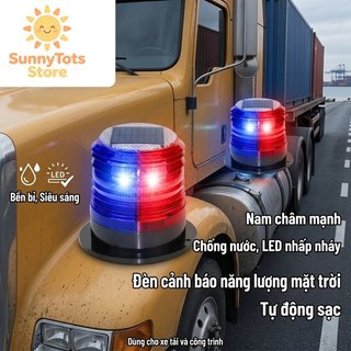 Đèn cảnh báo năng lượng mặt trời Gắn từ tính Đèn LED nhấp nháy chống nước Xe tải Trailer Đèn hiệu an toàn