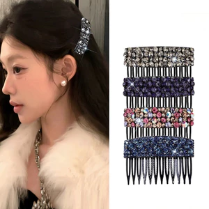 Ánh Sáng Sang Trọng Phong Cách Hàn Quốc - Lược Nữ Zircon Gập Tóc Gọn Đẹp