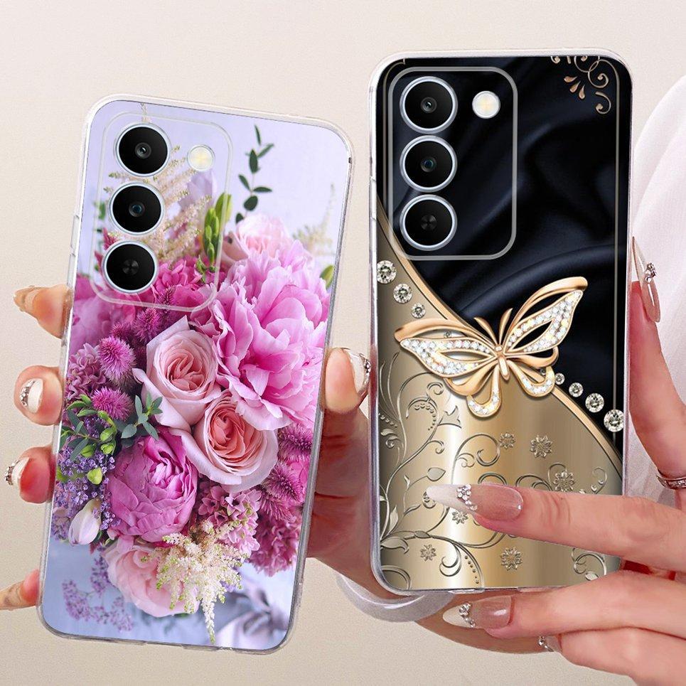 Vỏ Thời Trang Bướm Hoa Nữ Tính Cho Realme C100 C100i C83 P4 Lite 5G Vỏ Điện Thoại Mềm Mỏng Trong Suốt Silicon TPU Ốp Lưng