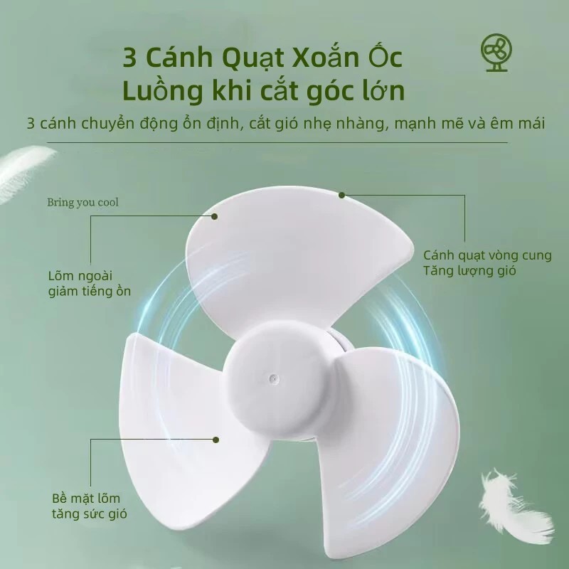 Quạt Cầm Tay Mùa Hè Ngoài Trời Và Du Lịch Đầu Cắm USB Làm Mát Im Lặng Không Dây Mini