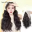 AqToCna Khăn Trùm Đầu Hình Tam Giắc và Mũ Tóc Giả Phối Hợp - Tóc Giả Dài Thời Trang Mùa Hè
