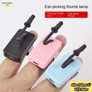 [Giao hàng nhanh] Đèn chọn tai HAVENLYCO, Đèn ngón tay cái chọn tai có thể sạc lại nổi bật, Đèn pin góc chiếu sáng có thể điều chỉnh bền bỉ Đồ dùng lấy tai Led