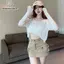 Nhíp Thu Đông Nữ Gợi Cảm Tay Áo Len Dệt Kim Rỗng Tròn