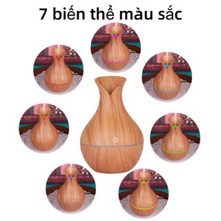 Máy tạo độ ẩm khuếch tán hương thơm siêu âm 200Ml Hạt gỗ Usb Im lặng Sương mù Đèn ngủ Văn phòng tại nhà