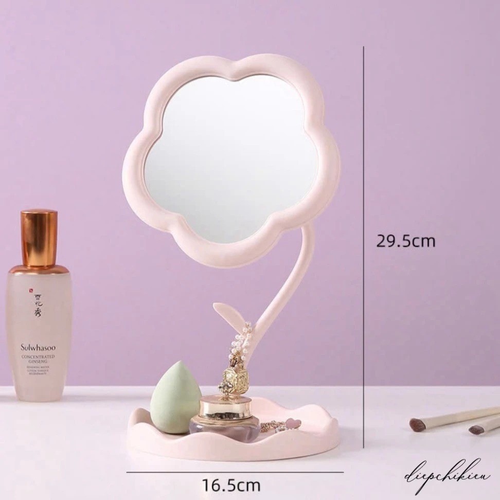 Gương bàn PSOAIN xoay 360 độ đa chức năng nhỏ gợn đặt bàn, [Shop giao màu ngẫu nhiên]