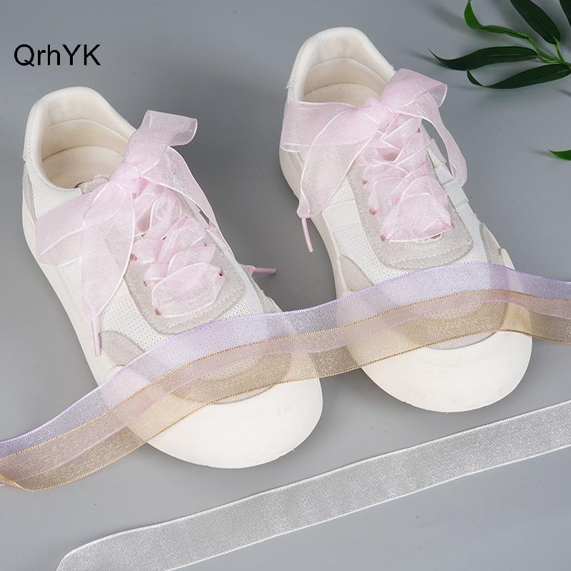Nhà Máy Thời Trang 1 Cặp Dây Giày Organza Rộng 4cm 160cm Nơ Nữ Dây Giày Lụa Phẳng Satin Ruy Băng Vải Giày Thể Thao Dây QrhYK
