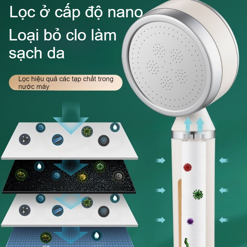 Vòi Sen Tăng áp, Lọc Nước 2 Giai đoạn, Khử Clo, An Toàn Cho Làn Da, Chất Liệu Abs Cầm Tay,đồ Dùng Phòng Tắm