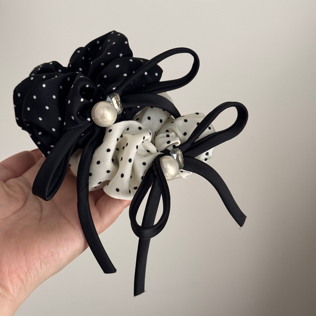 Dây buộc tóc bằng vải Satin Bow Scrunchies Hàn Quốc dành cho nữ