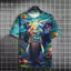 2026 Vintage Voi In Hình Áo Mùa Hè Nam Tay Ngắn Thường Ngày Thoáng Khí Tee Top