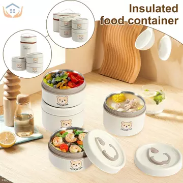 Gói 3 / 4 Hộp Thực Phẩm Có Thể Xếp Chồng Hộp Đựng Thực Phẩm Người Lớn Hộp Đựng Thực Phẩm Cách Nhiệt Di Động Hộp Đựng Thực Phẩm Chống Rò Rỉ Có Đũa Thìa Túi Cách Nhiệt Hộp Đựng Thực Phẩm Bằng Thép Không