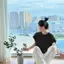 Áo thun dài tay dáng rộng màu vàng xanh lá cây Áo thun ngắn tay nữ mùa hè Phong cách mới Dopamine Top
