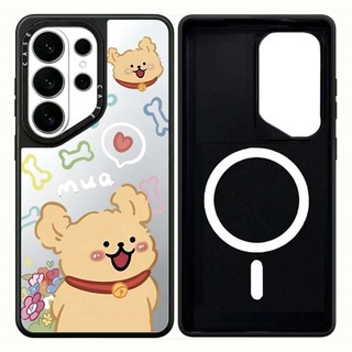 Từ Tính Dòng Hoa Gương Chó Cứng Phone Case For Dành Cho Samsung Galaxy S26 25 24 23 UItra S26 25 24 23 Plus Vỏ Bảo Vệ Chống Sốc