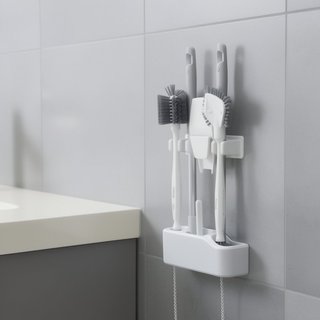 Bộ Bàn Chải Vệ Sinh 4 Trong 1 Treo Tường 360 Sâu Sạch Phòng Tắm Khoảng Cách Sàn Tiết Kiệm Không Gian
