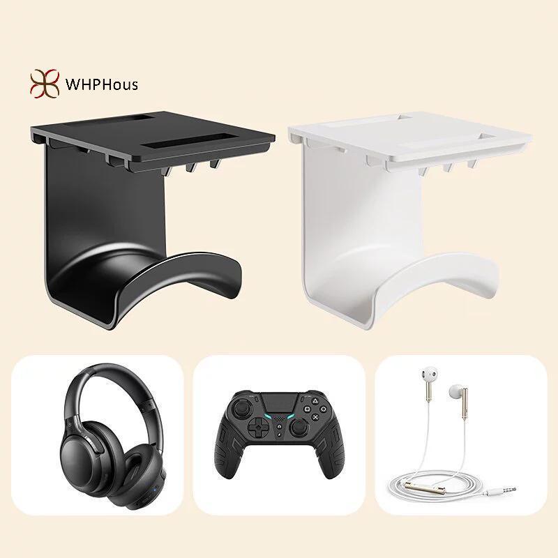 < WHPHous-t > Móc treo tai nghe dưới bàn Giá đỡ bằng nhựa đa năng cho phòng chơi game văn phòng tại nhà Lắp đặt dễ dàng Đẹp