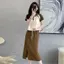 Bộ váy mùa hè phù hợp với váy giảm tuổi Váy nữ mỏng hơn Nhìn đường phố chiên thời trang thông thường Phong cách thể thao Trượt tuyết nửa chiều