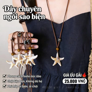 Dây Chuyền Ngôi Sao Biển Phong Cách Vintage, Dây Chuyền Dài Boho Cho Nữ, Phụ Kiện đi Biển
