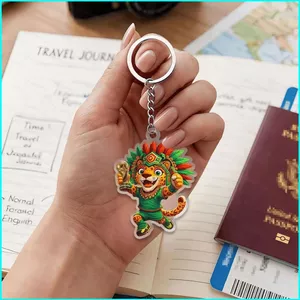HT2 2026 FIFA World Cup Mexico Soccer Jaguar Acrylic Móc khóa Túi dễ thương Charm TH2