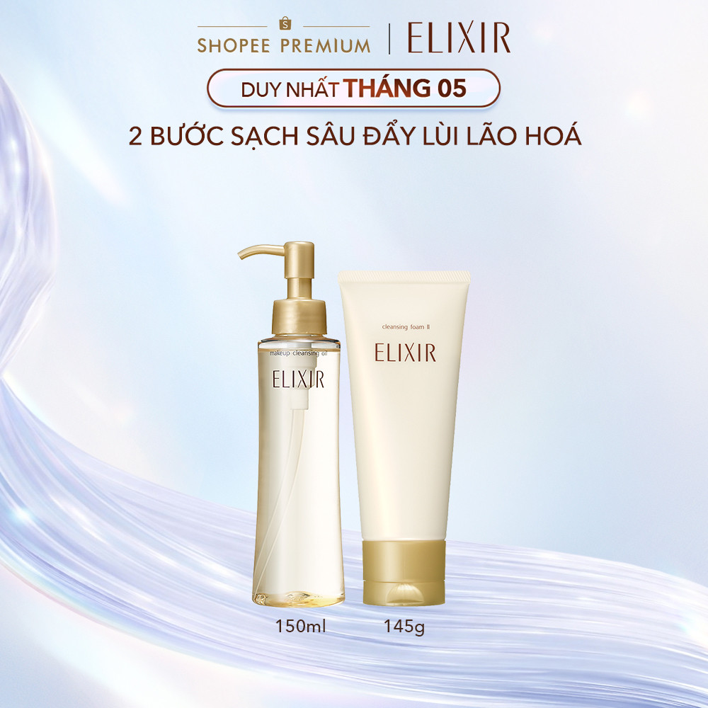 COMBO Dầu tẩy trang ELIXIR SUPERIEUR MAKEUP CLEANSING OIL N 150ml + Sữa ...