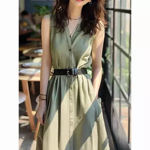 Làm trắng tính khí Váy phổ biến năm nay dành cho nữ Slimer cao cấp trông Váy xanh mùa hè Phong cách mới nhẹ nhàng sang trọng