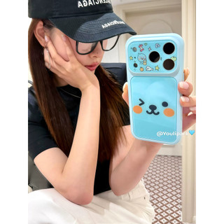 Phim Hoạt Hình Dễ Thương Ống Kính Máy Ảnh Màu Xanh Qoo Acrylic Ốp Lưng Điện Thoại iPhone 17Promax 17Pro 14 15 16 Pro Max 13 Chống Sốc Ngọt Ngào Nữ Tính Nữ Điện Thoại Di Động