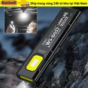 Đèn pin Mini BAMBOOB, Đèn pin móc khóa LED di động chiếu sáng nguồn kép, mặt sau từ tính USB có thể sạc lại Độ sáng cao Đèn pin EDC