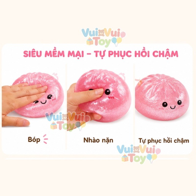 【Hàng có sẵn🚚hộp mù】Bánh bao squishy – Đồ chơi bóp xả stress giải tỏa cảm xúc