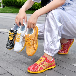 Cha Mẹ-Con Thái Cực Giày Tập Luyện Ngoài Trời Xuân Thu Thái Cực Tập Giày Võ Thuật Buổi Sáng Tập Giày Bò Tendon Đế Da Thể Thao Nam VADO