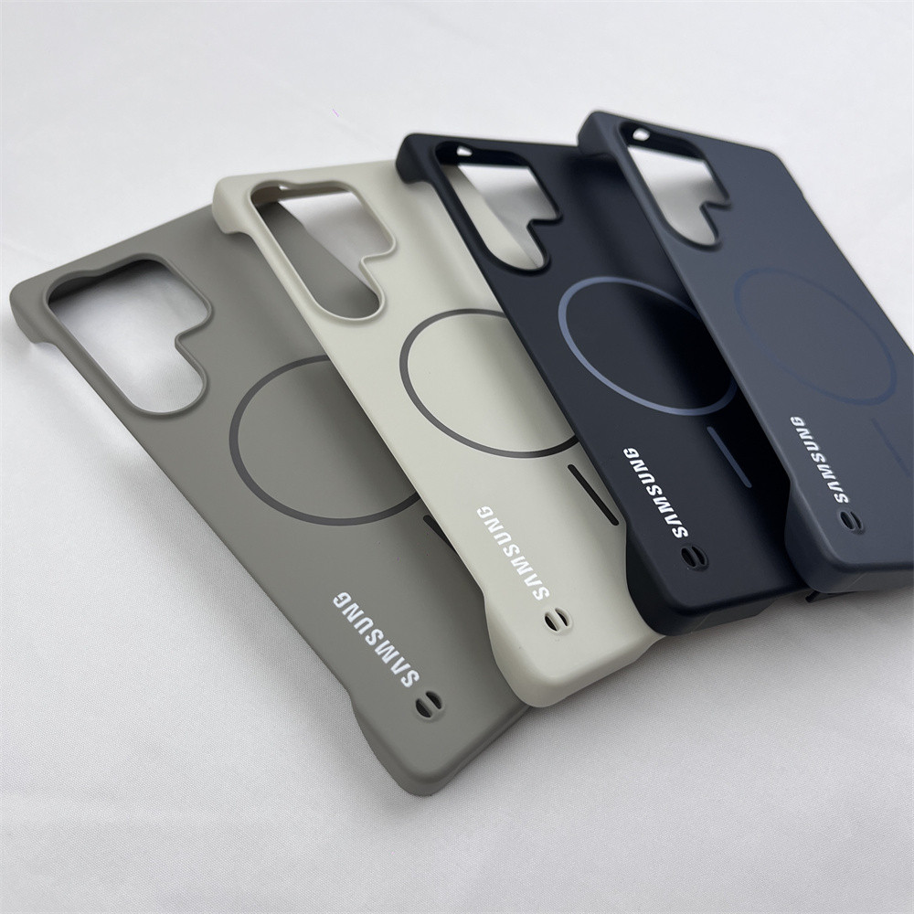 Ốp điện thoại PC mờ không khung mỏng cho Samsung S26 S25 S24 S23 S22 Ultra Plus FE S25edge cho vỏ sạc không dây