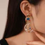 Retro khí chất nhỏ giọt ngọc trai dầu kim cương mặt trăng ngôi sao cá tính bông tai nữ đa năng