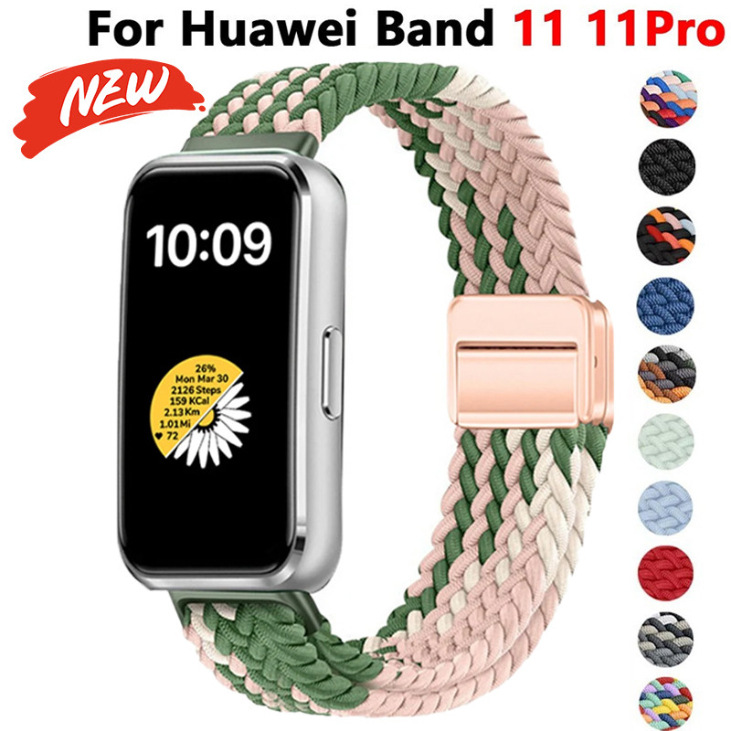 Dây đeo vòng bện từ tính Nylon cho Huawei Band 11 / 11NFC / 11 Pro / 11 Pro NFC khóa vòng đeo tay dây đeo đồng hồ